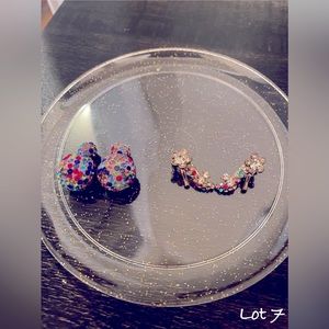 🔹3/$20 Set of Rhinestone Stud Earrings, 1 Screw On Back & 1 Butterfly Back